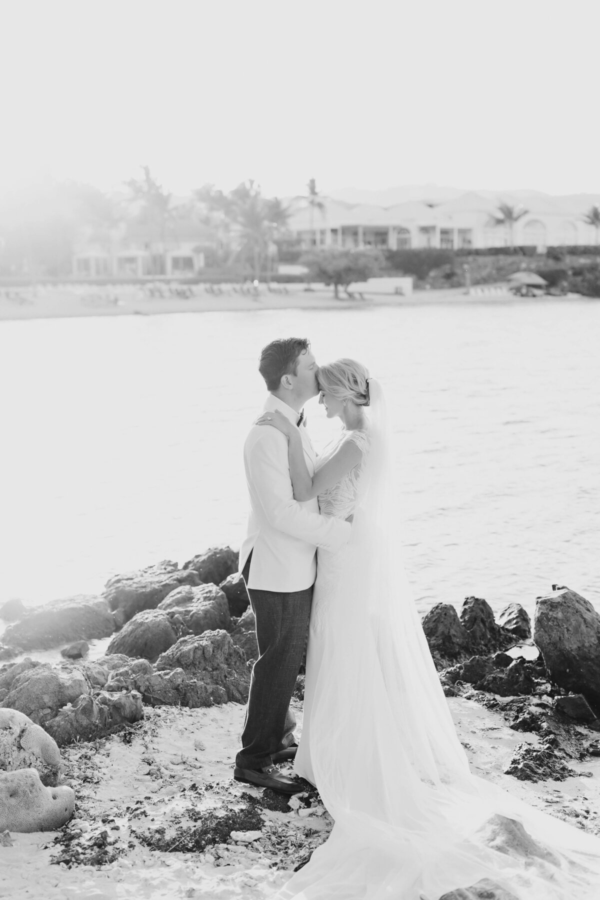 bride and groom portraits at US Virgin Islands