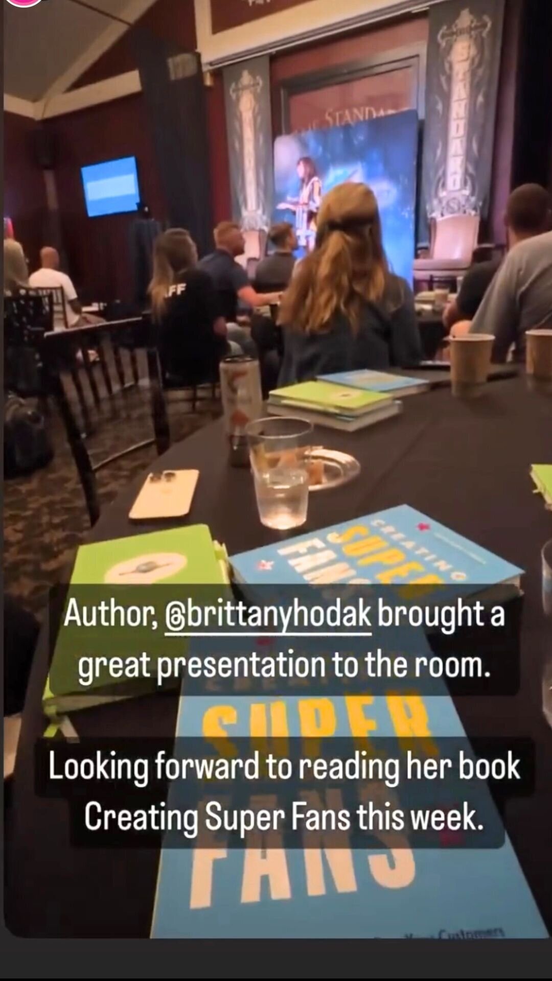 Instagram story testimonial for keynote speaker and author, Brittany Hodak.