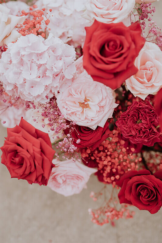 Pink wedding flowers-242