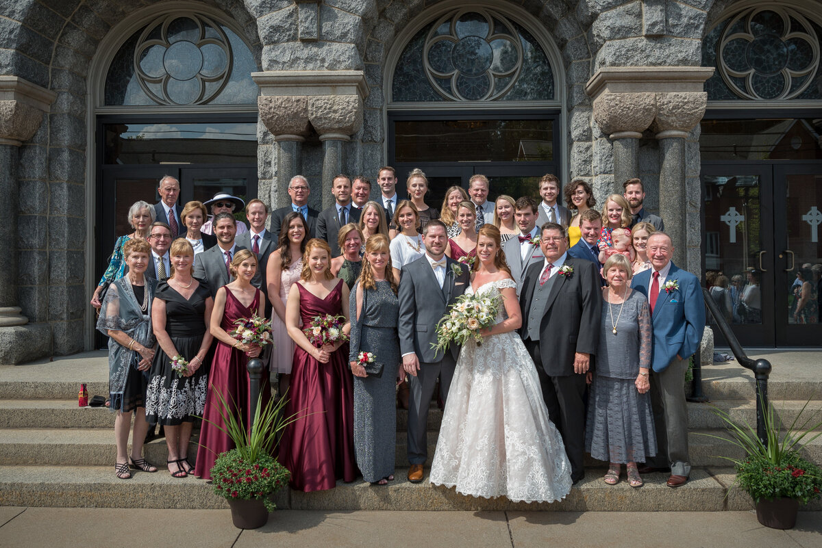 Group photo after wedding ceremony at Saint Patrick Chruch.