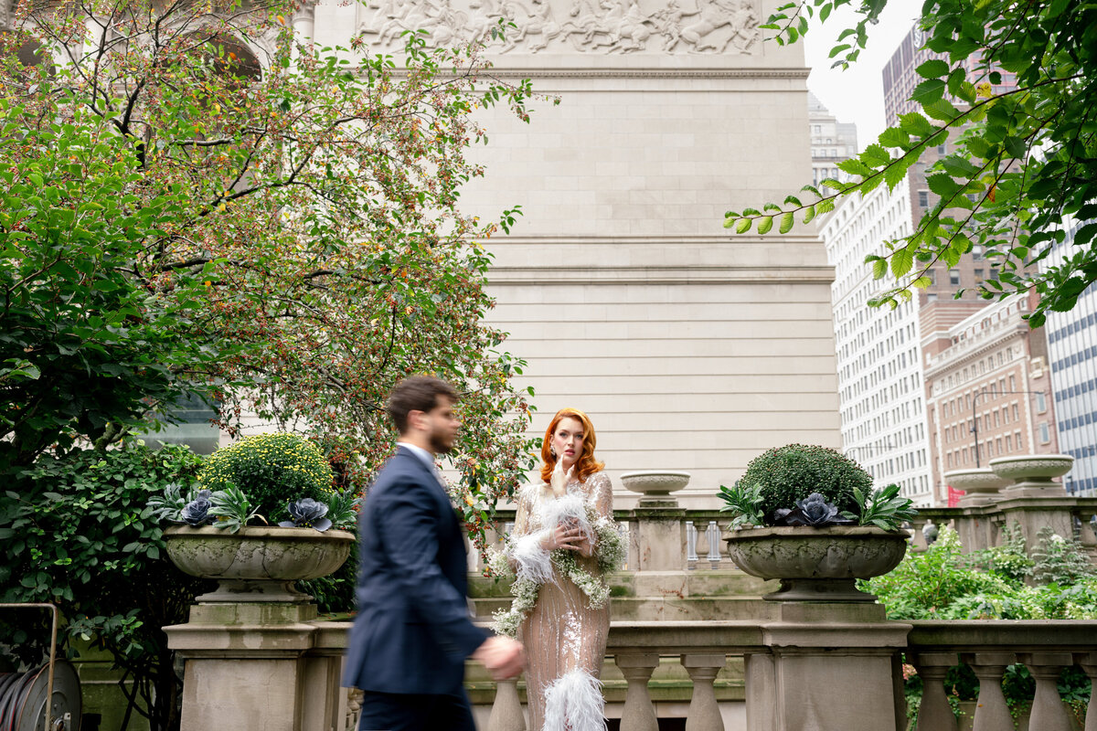 Berlez-Aspen-Avenue-Chicago-Wedding-Photographer-Glam-Atelier-Clair-De-Lune-Vintage-Bob-Mackie-Sheer-Beaded-Gown-Luxury-Engagement-Art-Institute-of-Chicago-South-Garden-19