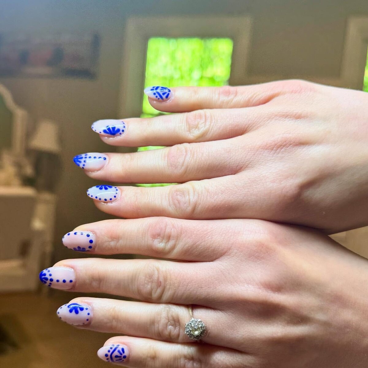 The Nail Sociey Gel Nails Blue White