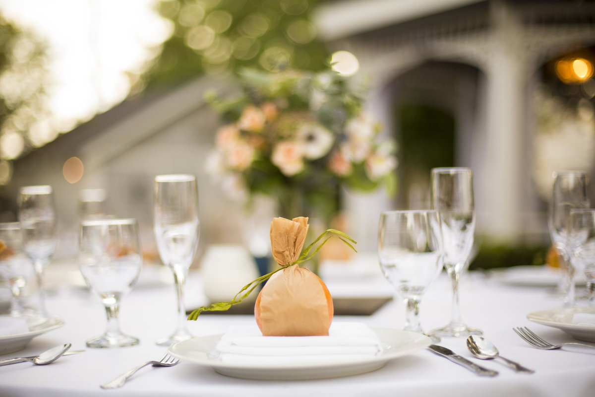 Wedding Photography, detail shot of place setting at reception