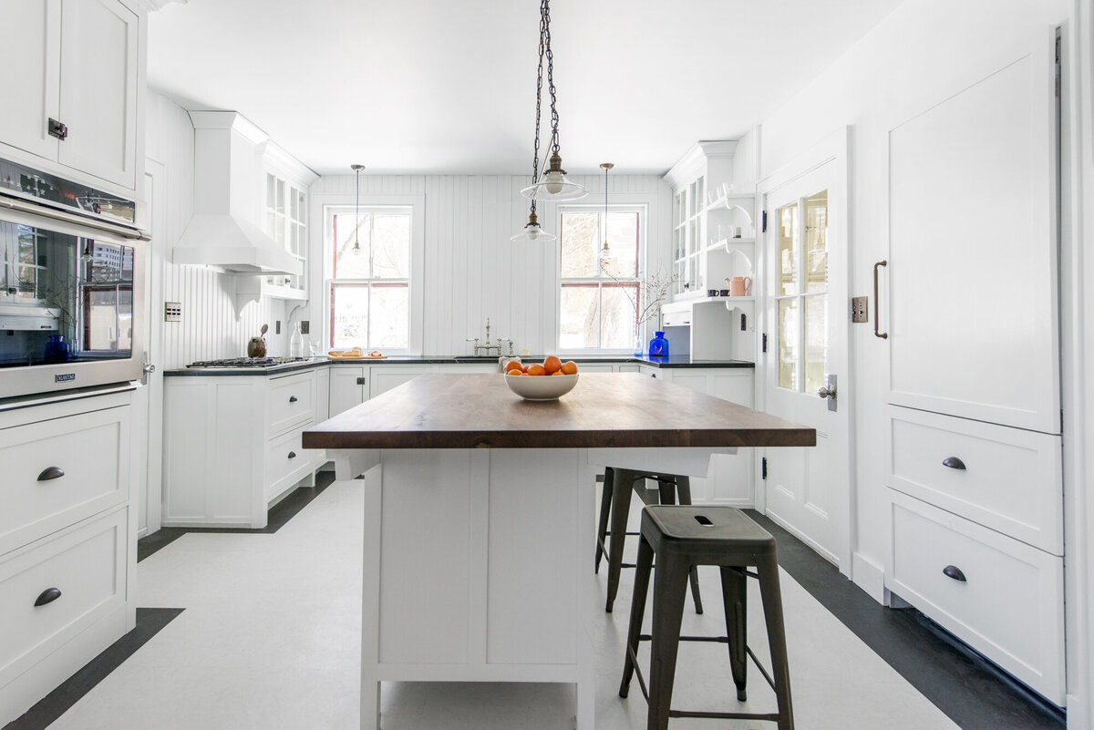 White kitchen updated island_