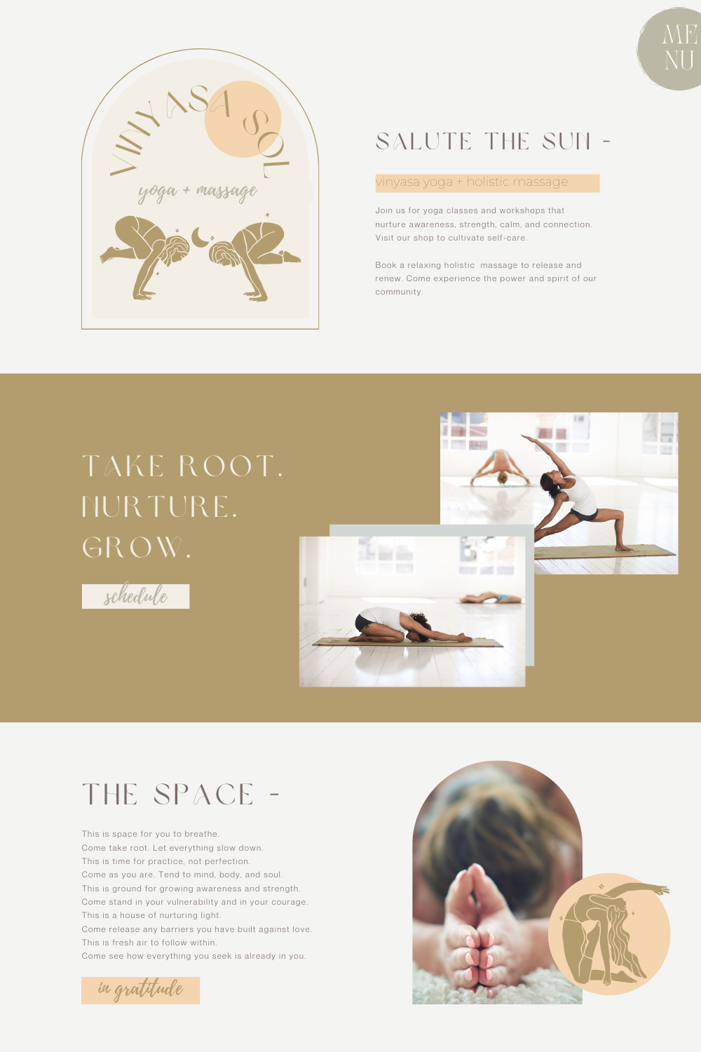 Yoga studio showit website design