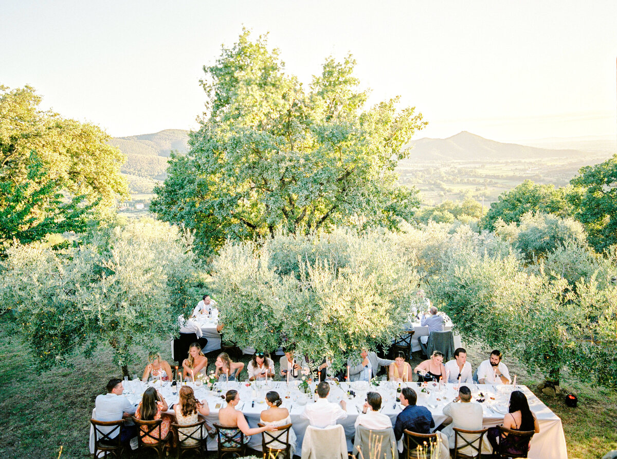 Film photograph of Wedding reception photographed by Italy wedding photographer at Villa Montanare Tuscany wedding