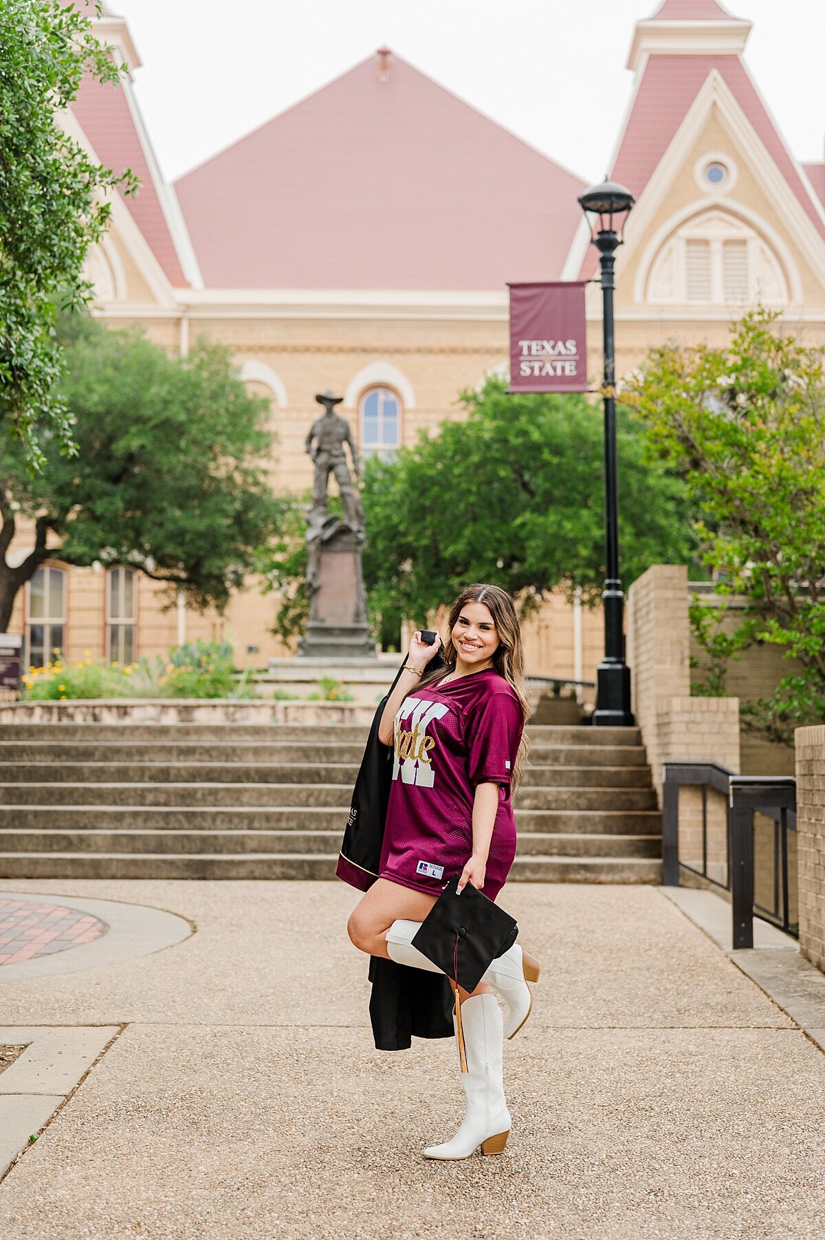 Texas State Graduation Photo by Old Main