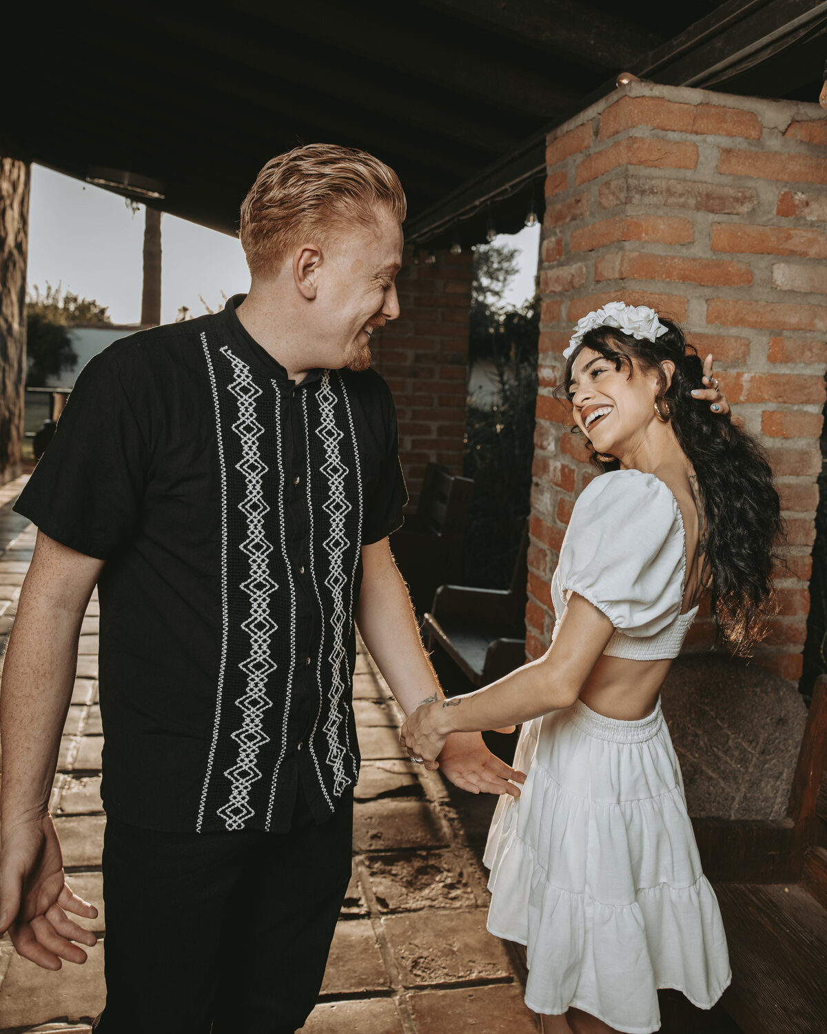 Redlands Joyful Couple Holding Hands