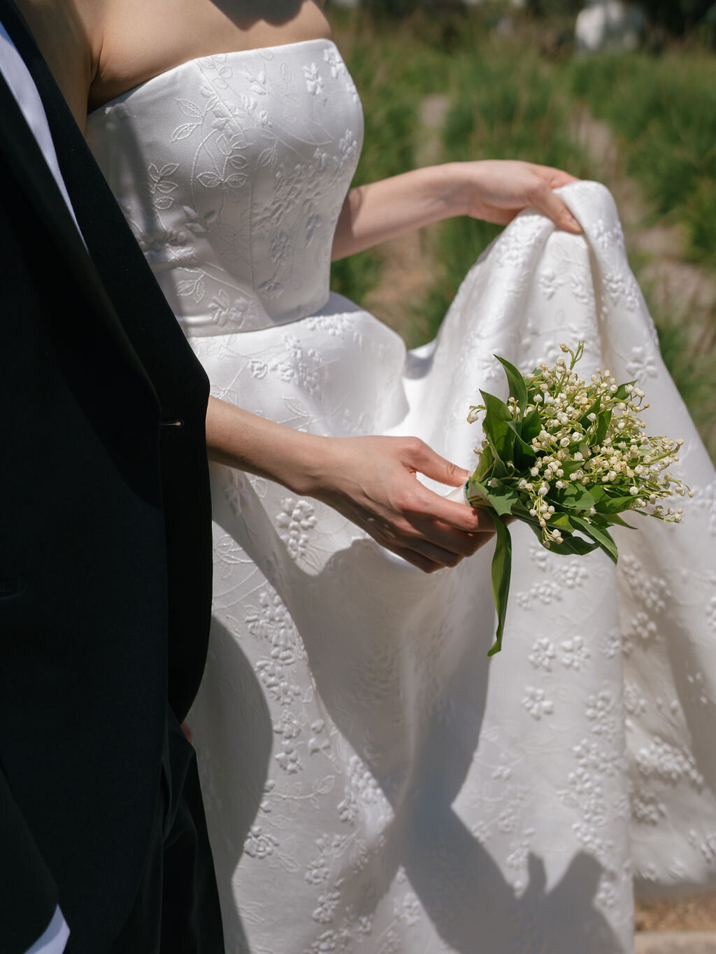 bridal gown with petite bridal bouquet for this ojai wedding planned by ojai wedding planner michel b. events photographed by anya kernes