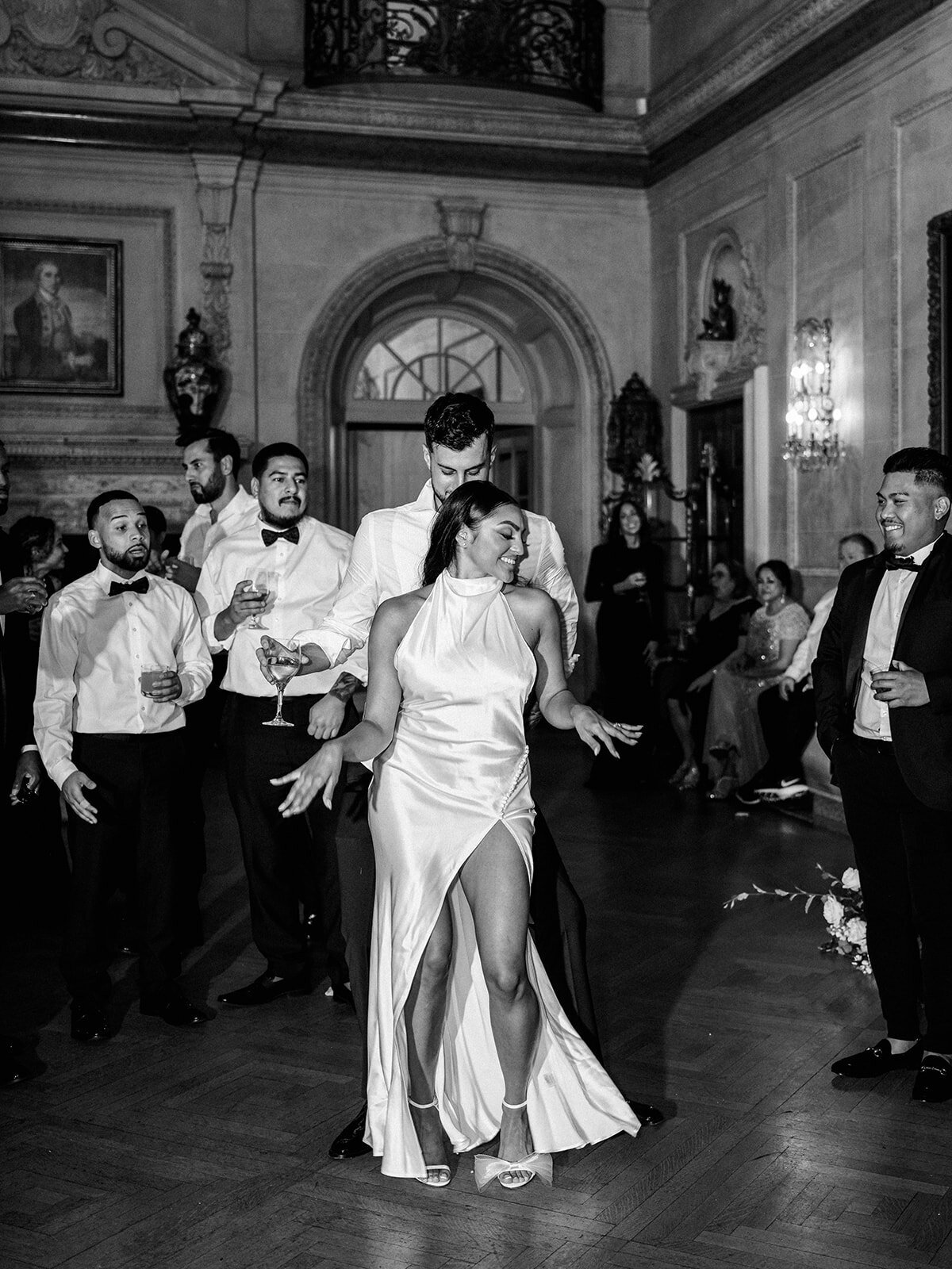 Bride and groom dancing at Larz Anderson House Wedding