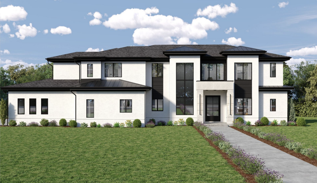 render of modern home by Waxhaw designer