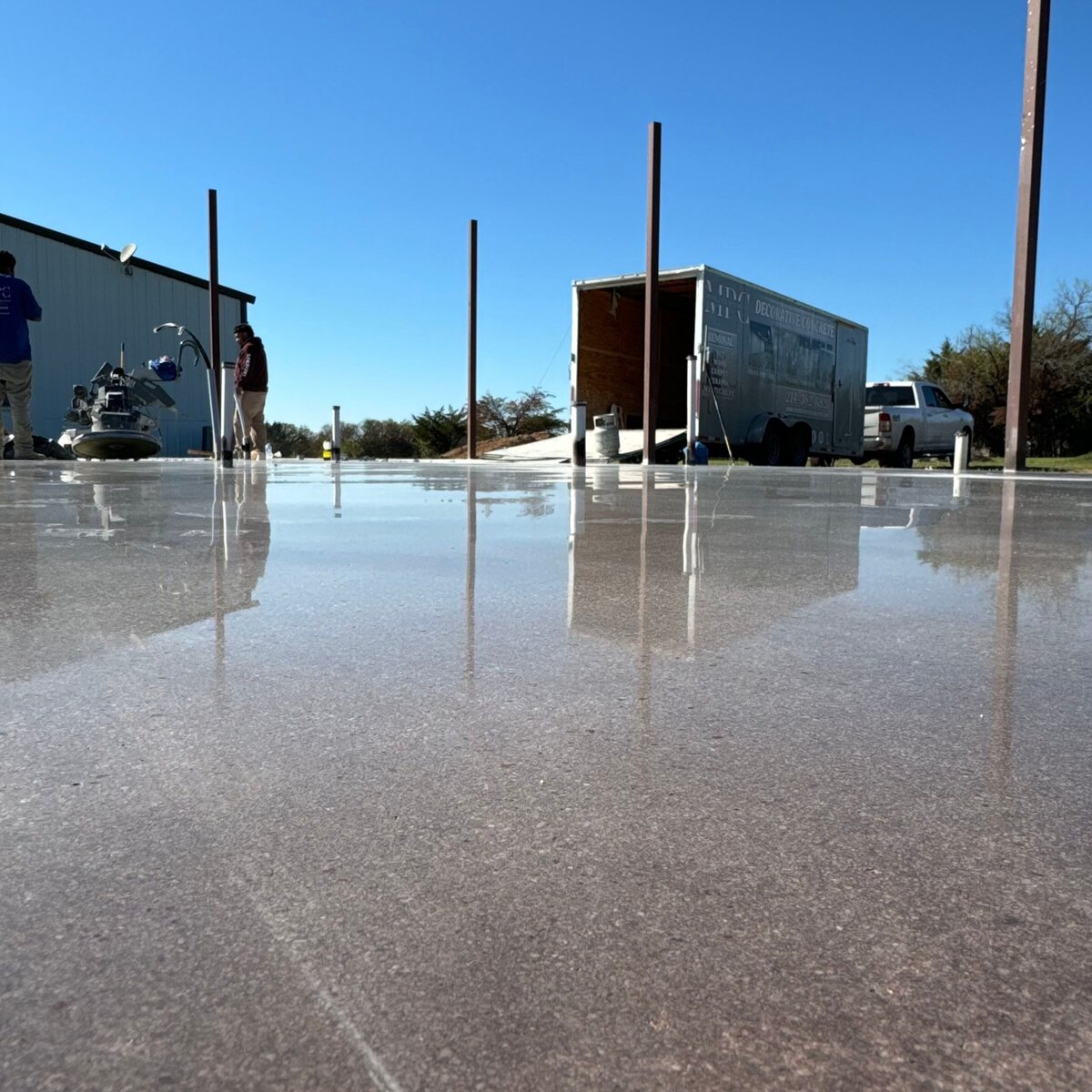 Residential Polished Concrete DFW showcasing a polished concrete floor in a modern home with high-quality finishing.