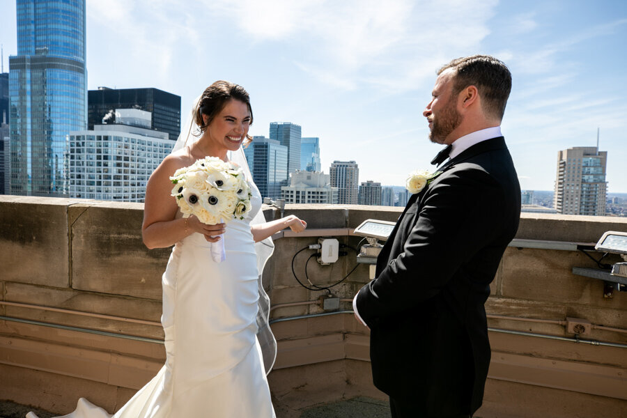 groom-first-look-rooftop-intercon-hotel-chicago-HBICWeddings