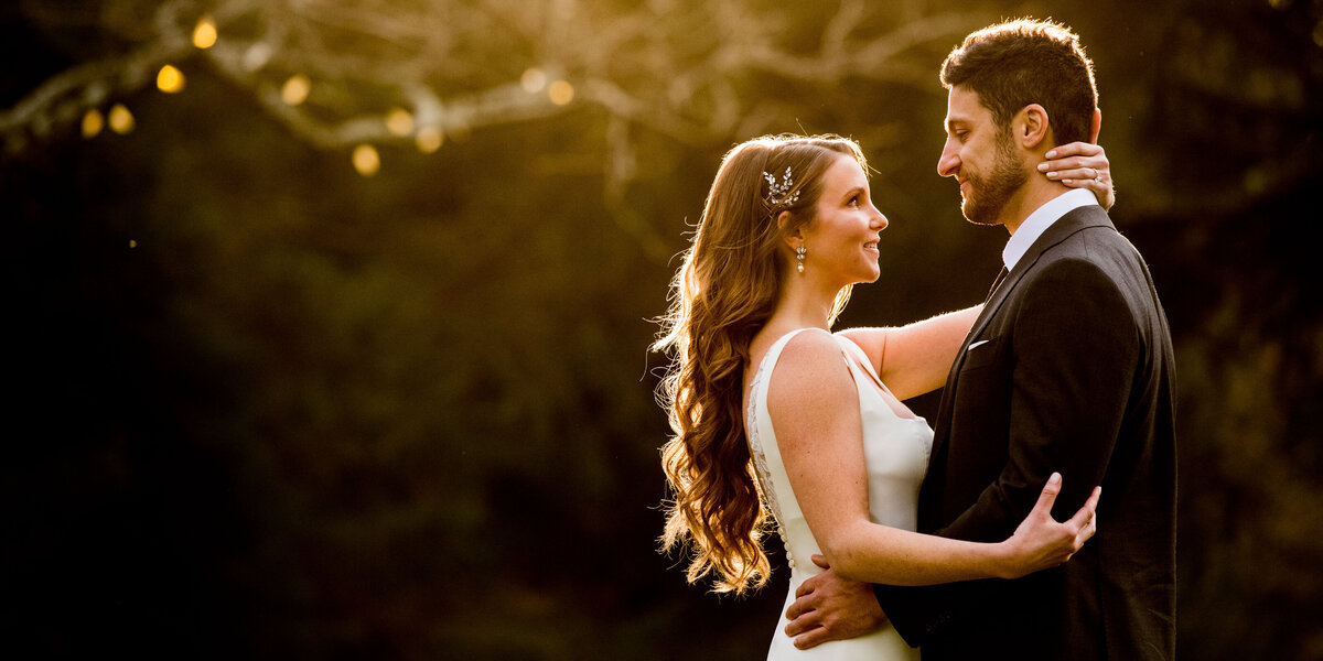 Bride and groom on their wedding day