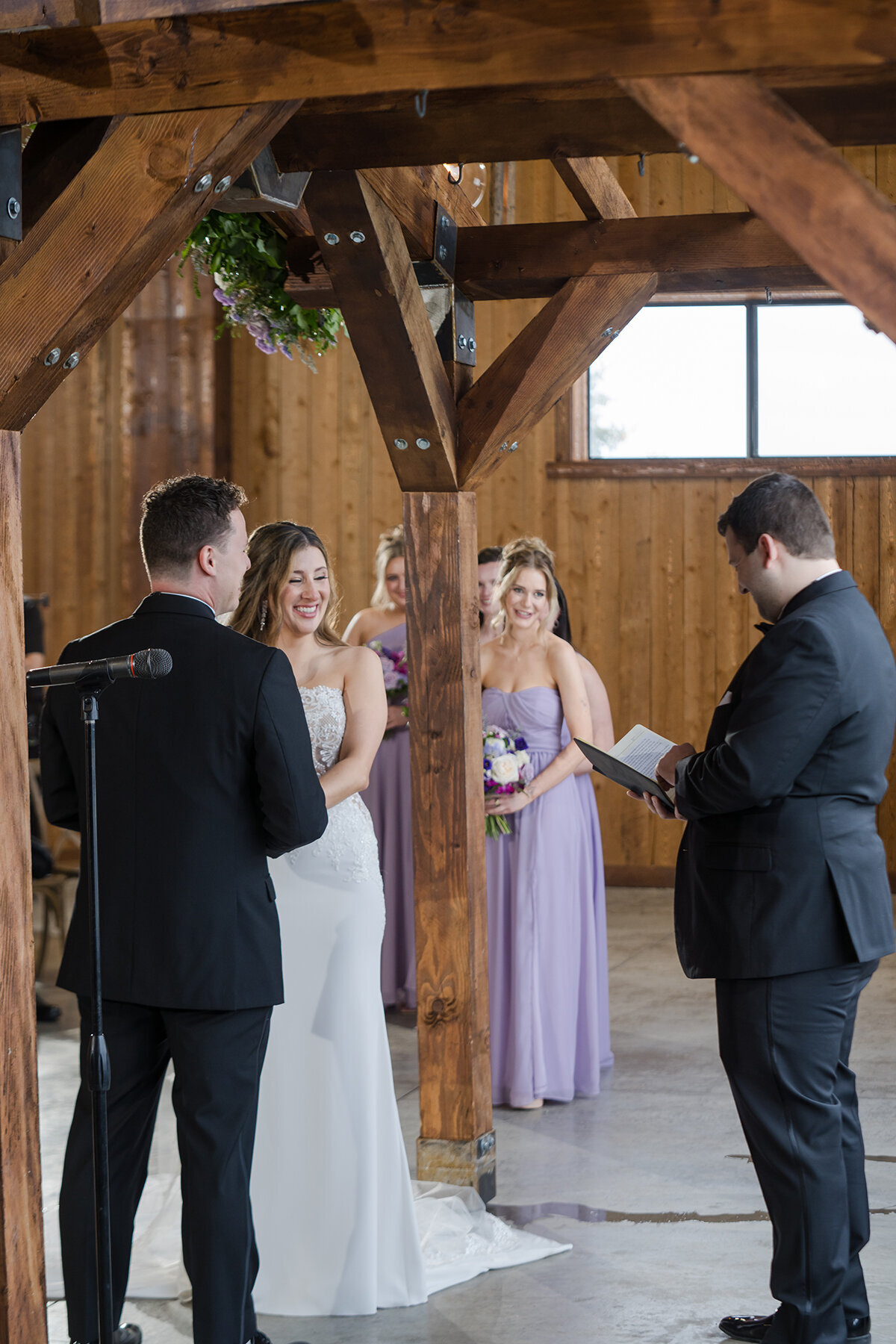 bride and groom at wedding ceremony