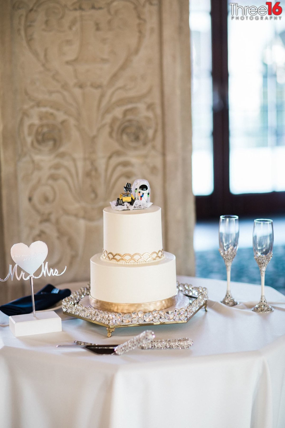 Two-Tiered White Wedding Cake