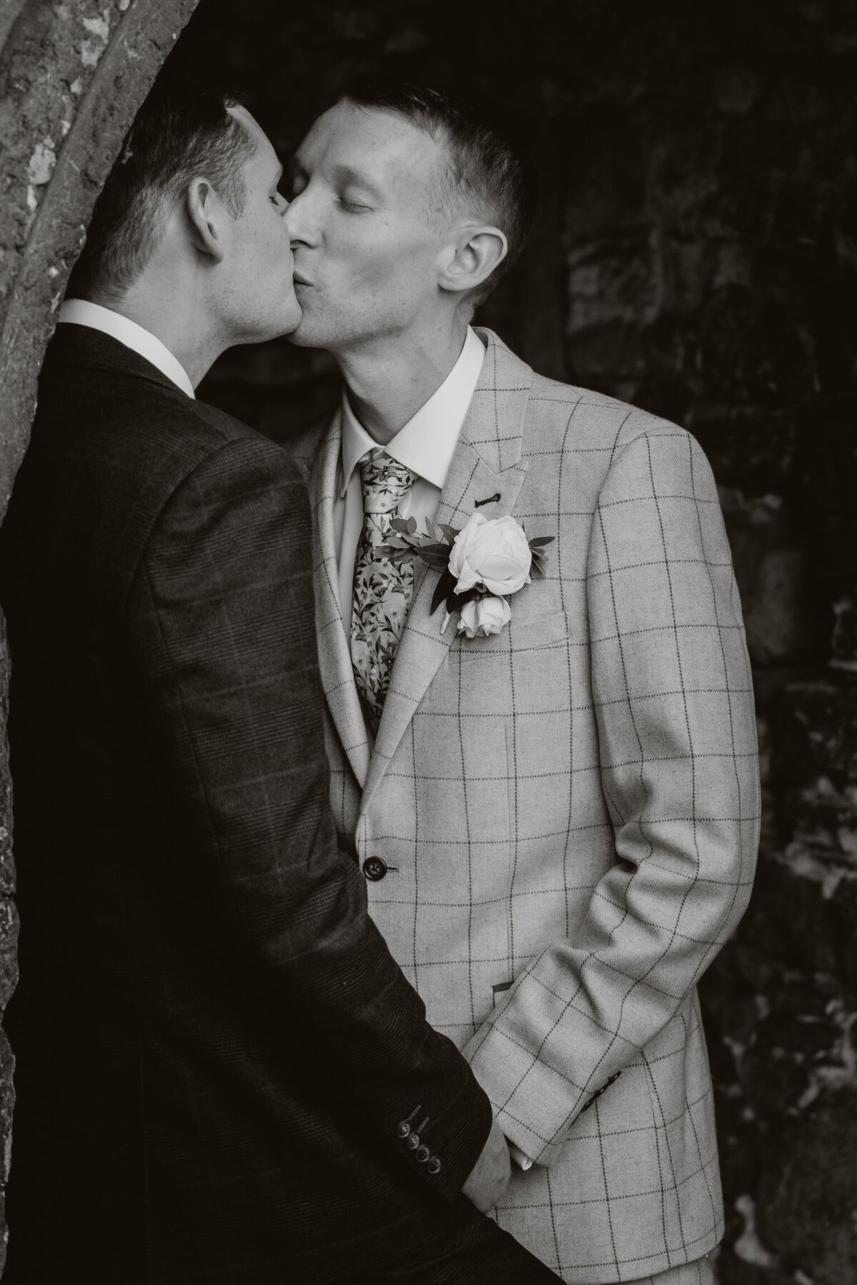 Black and white couple portraits in Cotswolds