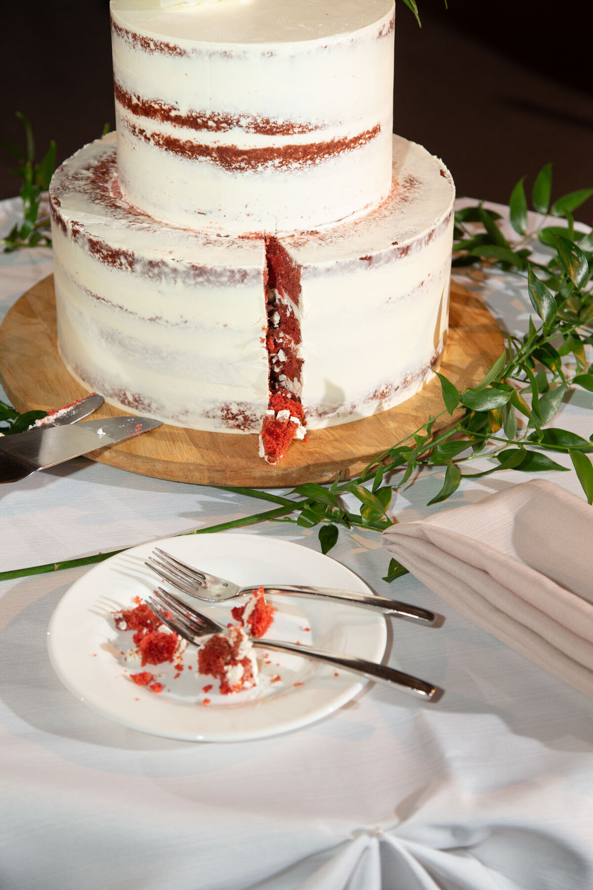 A cake with a slice taken out of it