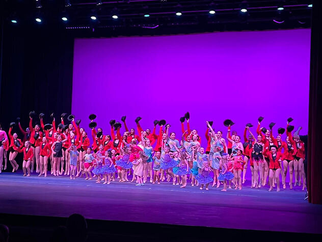 The finale of recital- all the dancers on stage