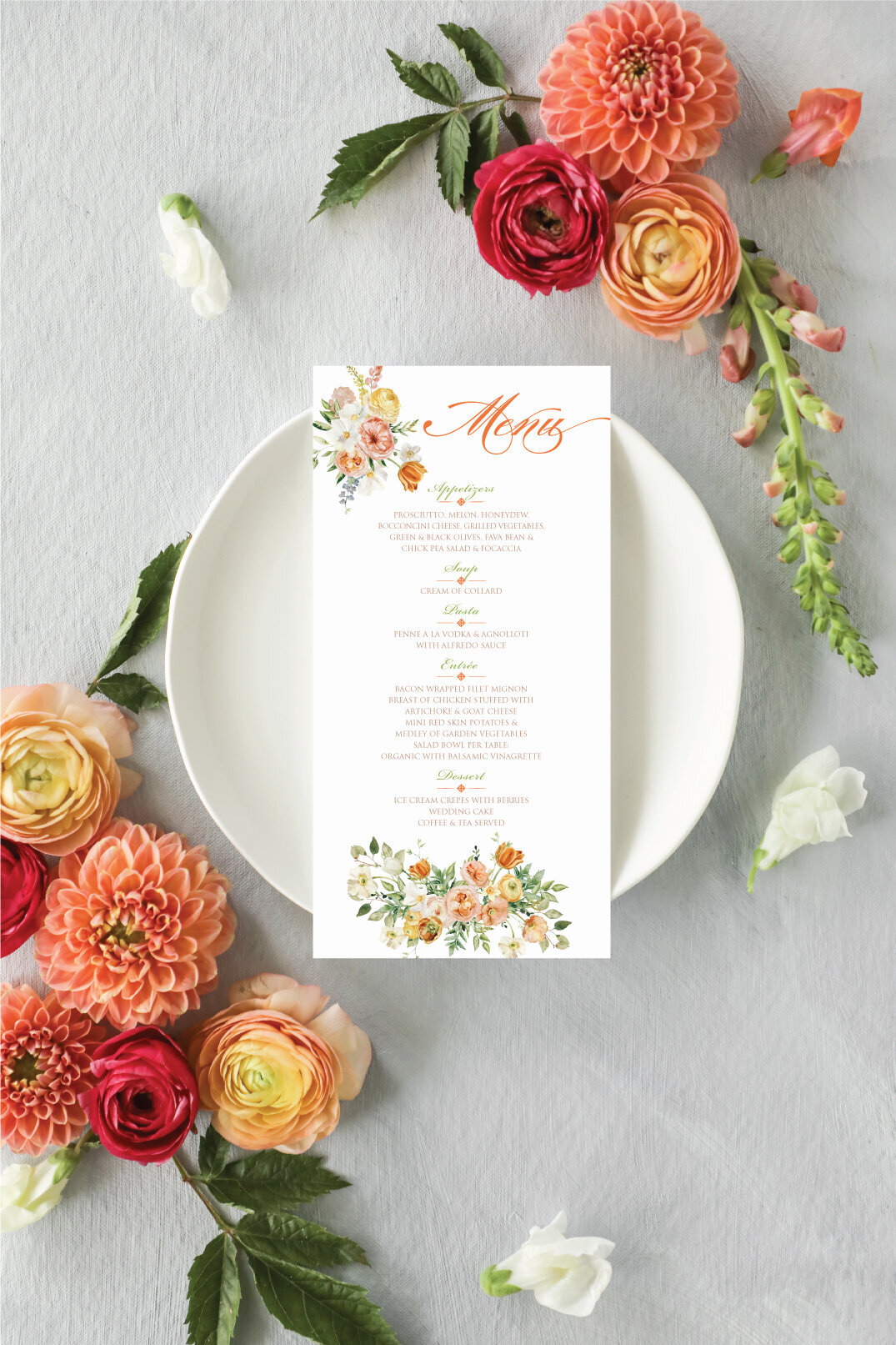 G Designers Wedding Menu WM18