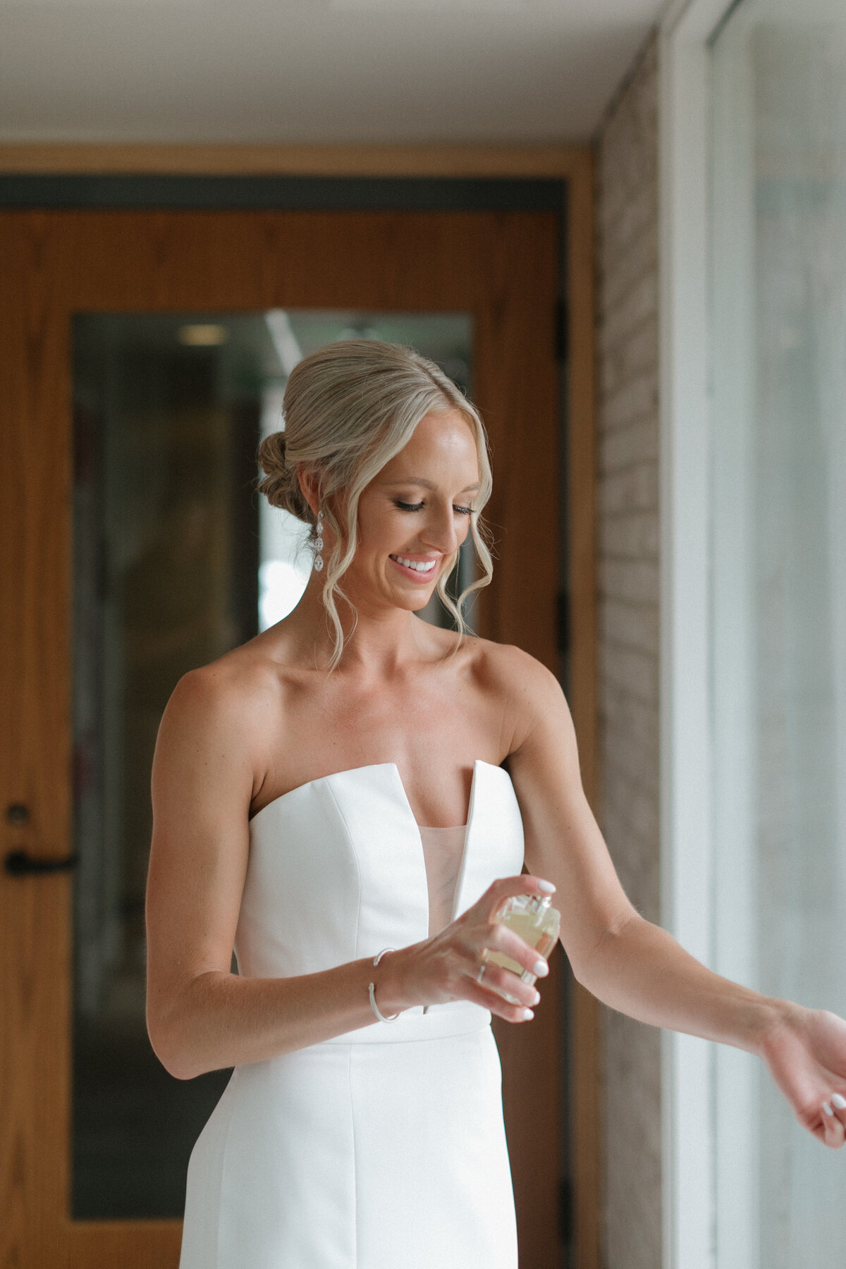Indianapolis wedding photographer candid bridal portrait