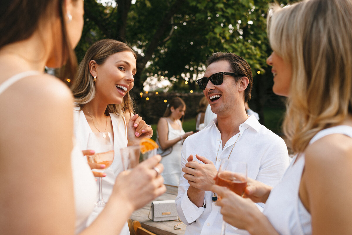 White Ibiza style wedding warm up party 
