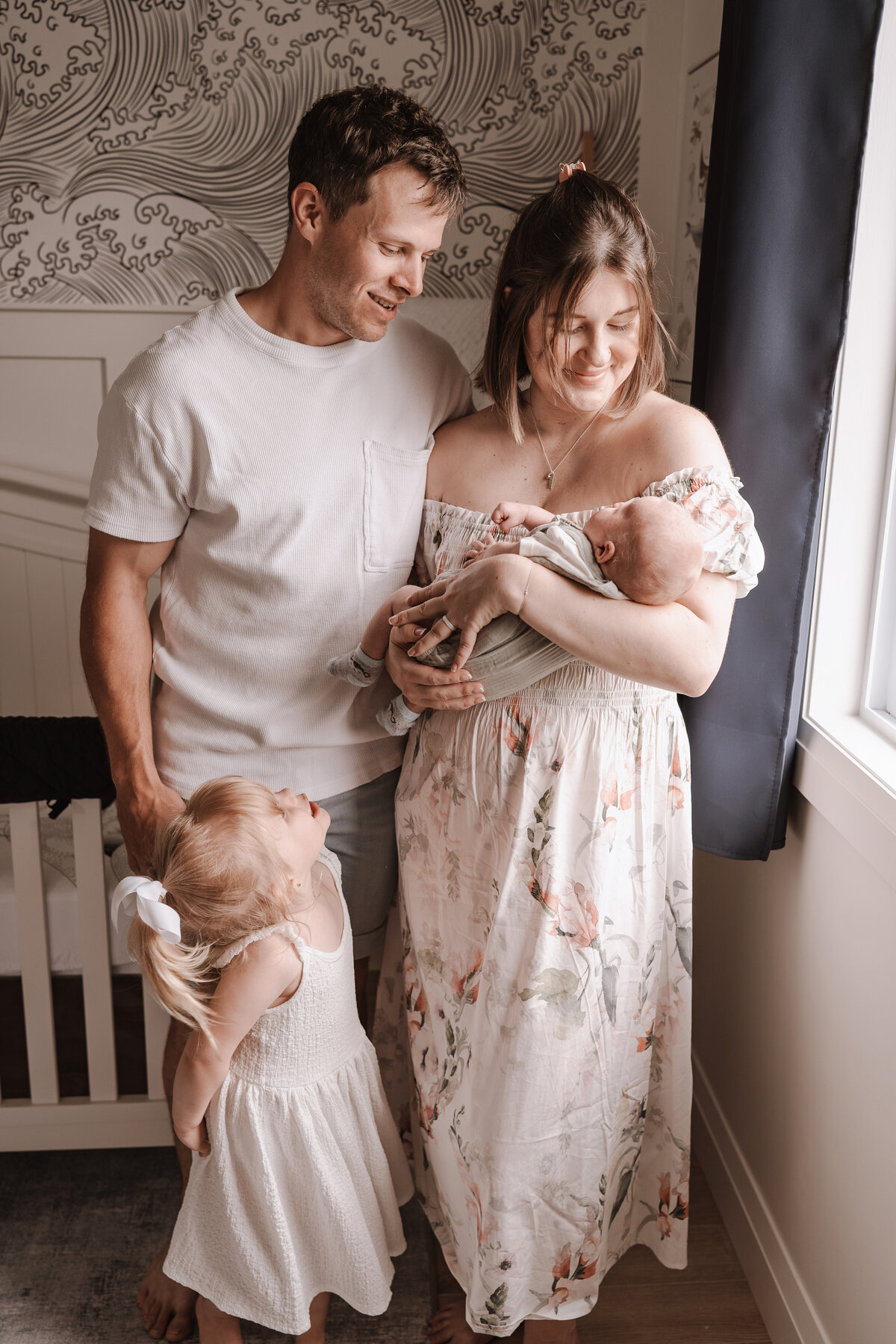 family photo in nursery