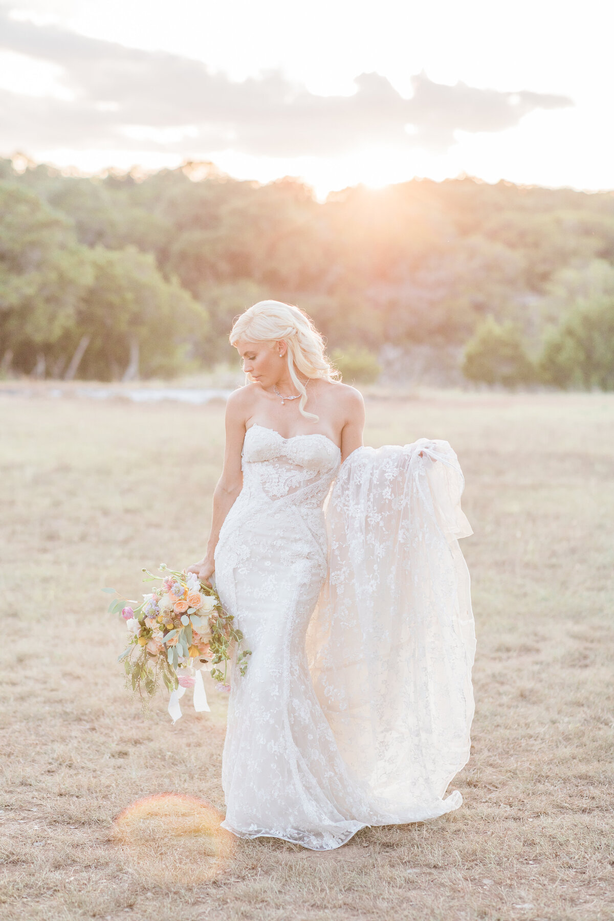 Bride in the Texas Sunset
