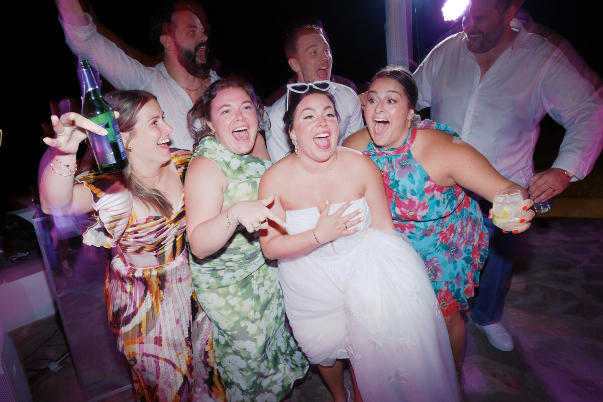 wedding reception at a destination island wedding on Paros, Greece