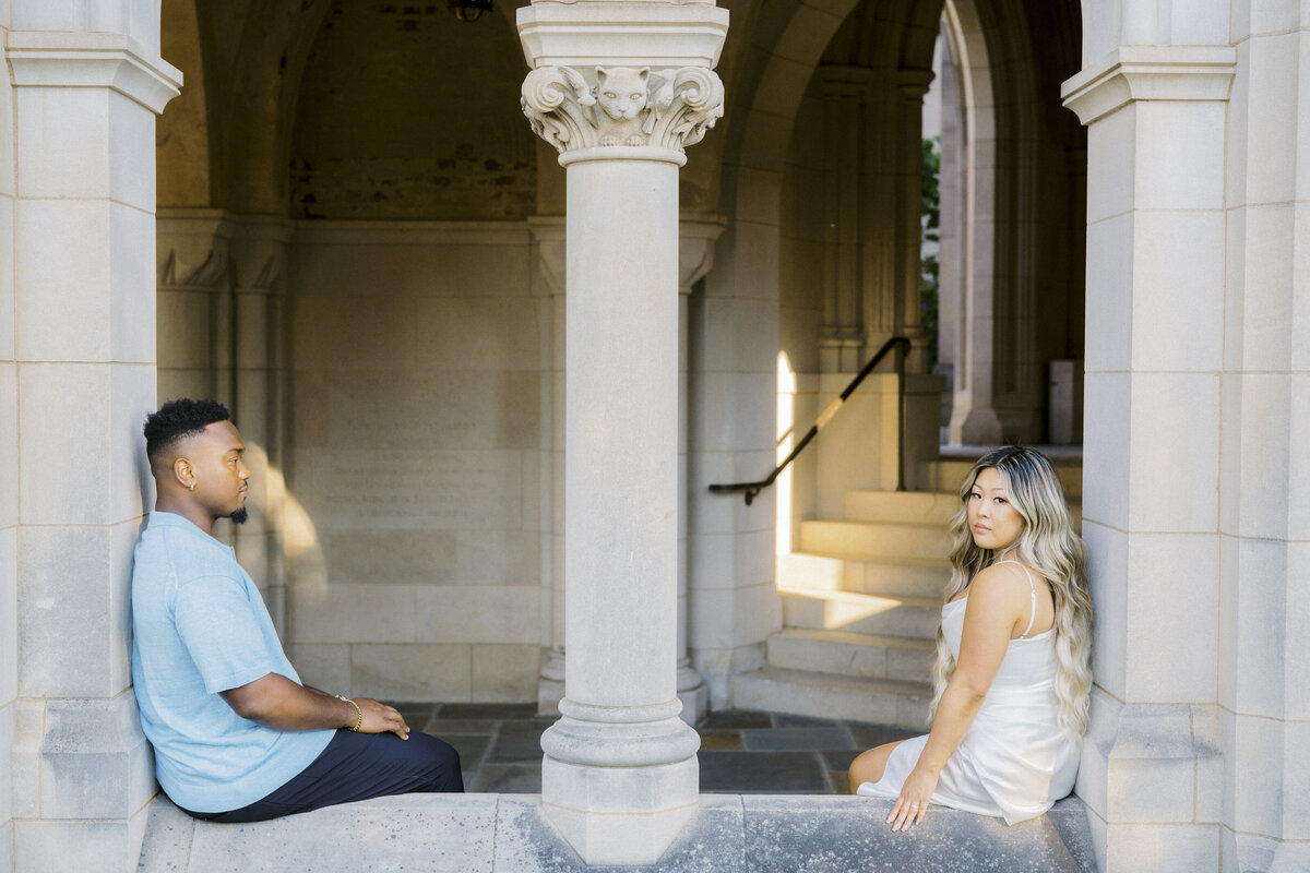 Engagement session at National Cathedral
