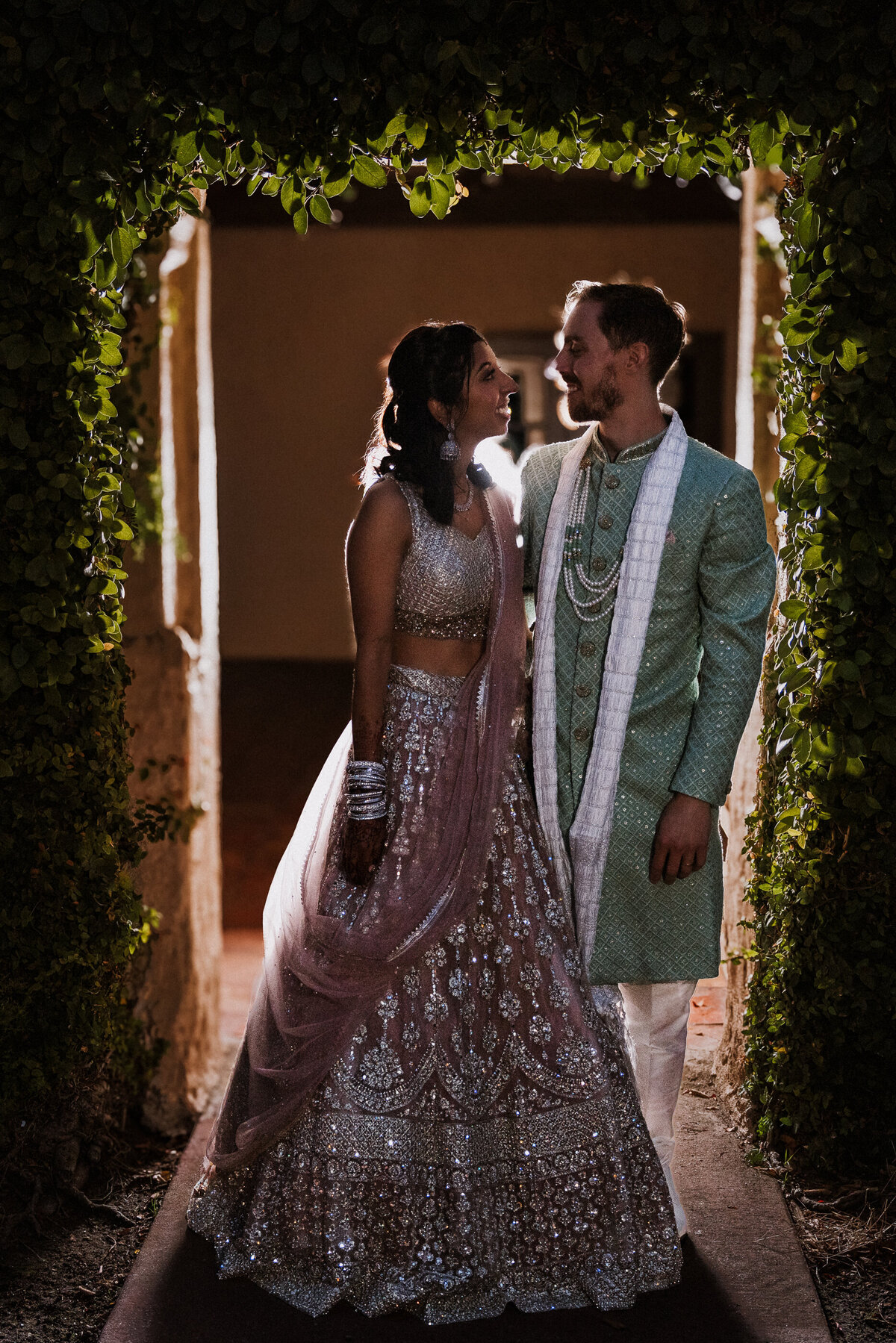 south asian american wedding in california red