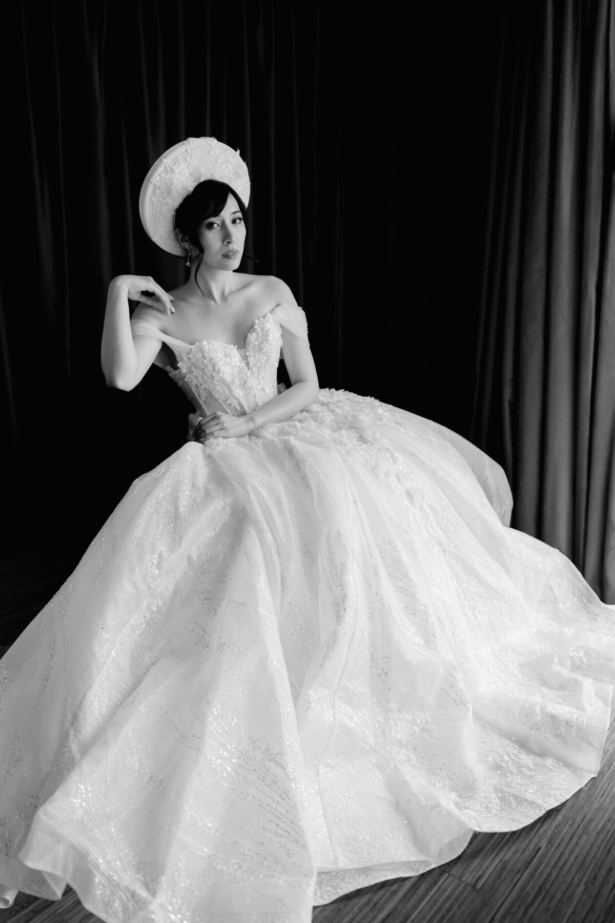 vietnamese bride taken in a fashion wedding photo vogue style