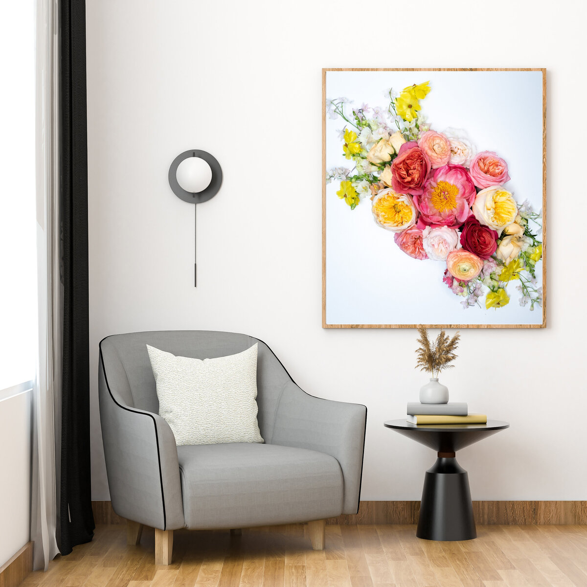 Modern Aesthetic Minimal Living Room Wall Art Poster Frame Mockup Instagram Post