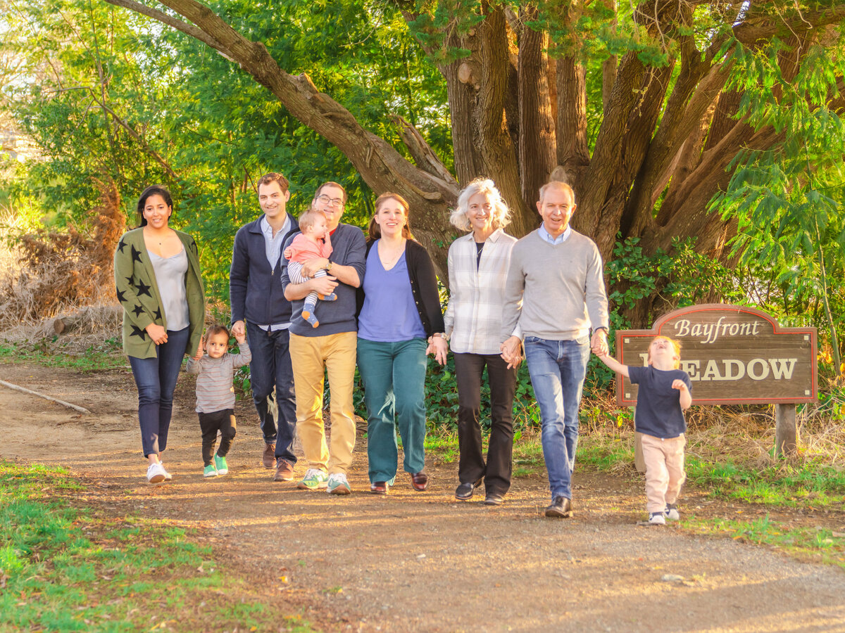 Family photo walking in the park