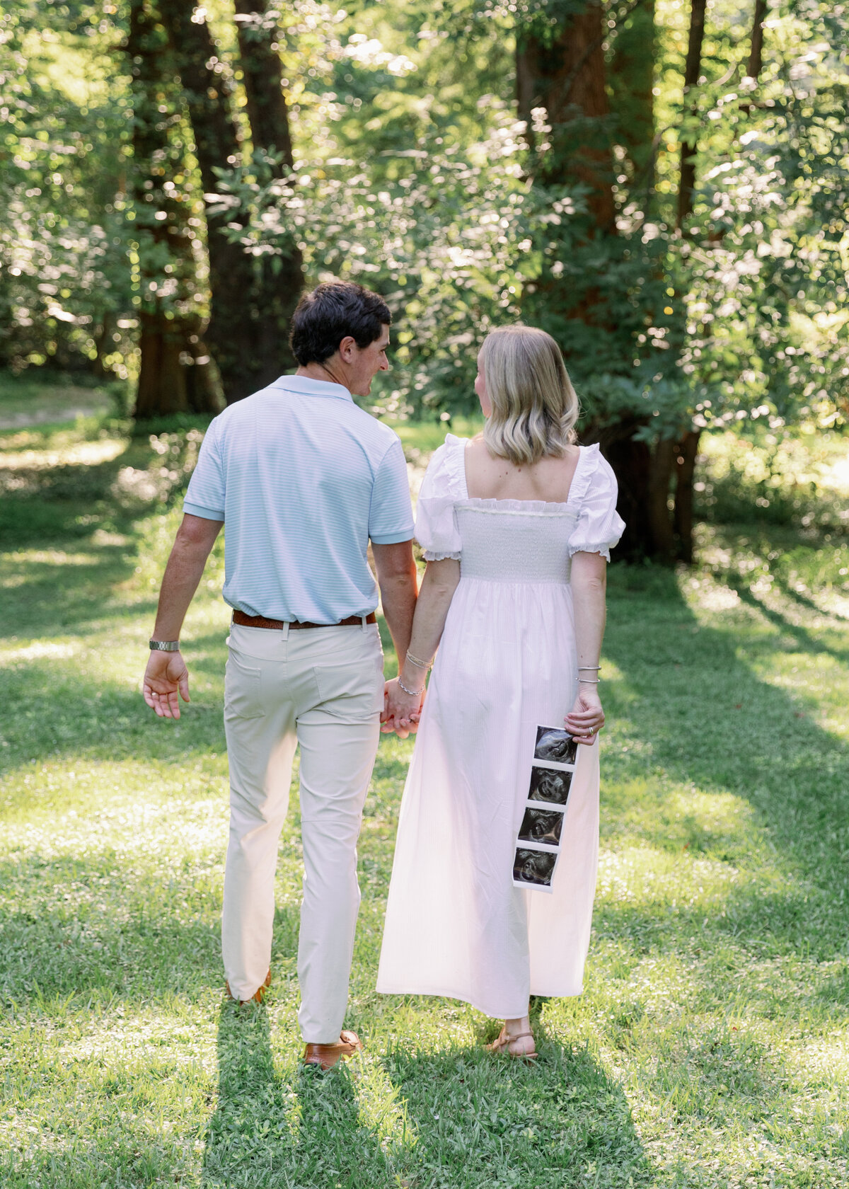 Baby announcement photo session in Greenville, NC at Green Springs Park