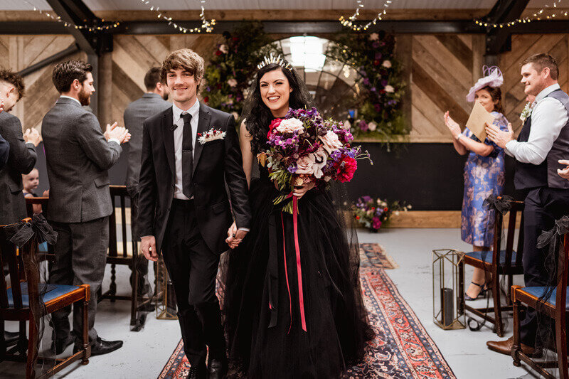 Dark wedding florals