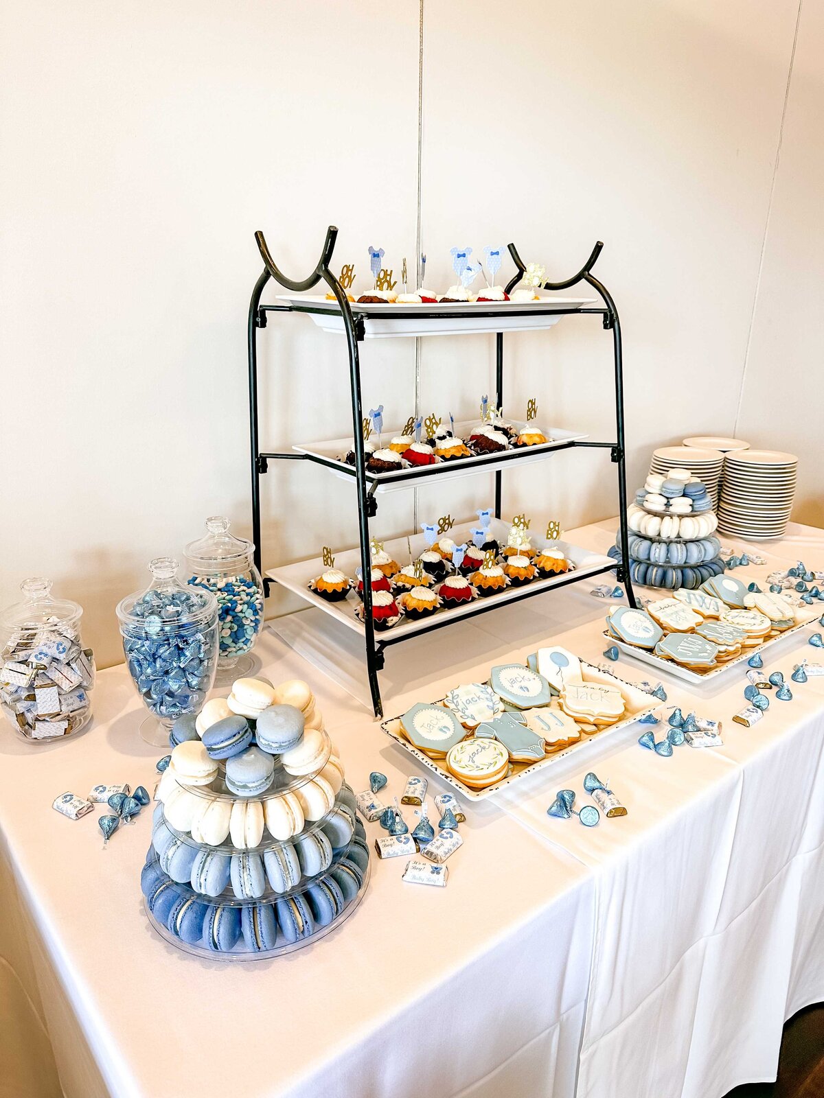 Snack table at baby shower