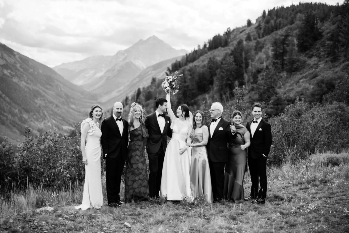 candid family photo during wedding