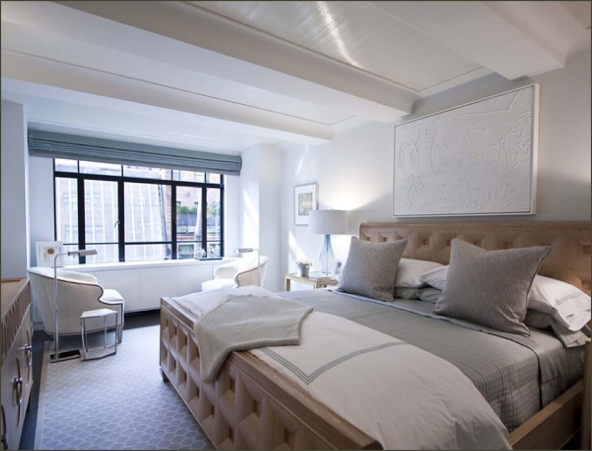 Model apartments cream and beige bedroom