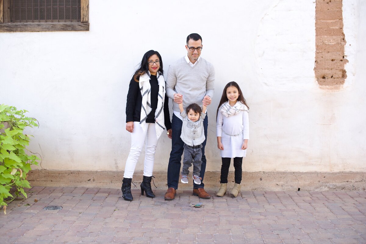 Family standing in arizona