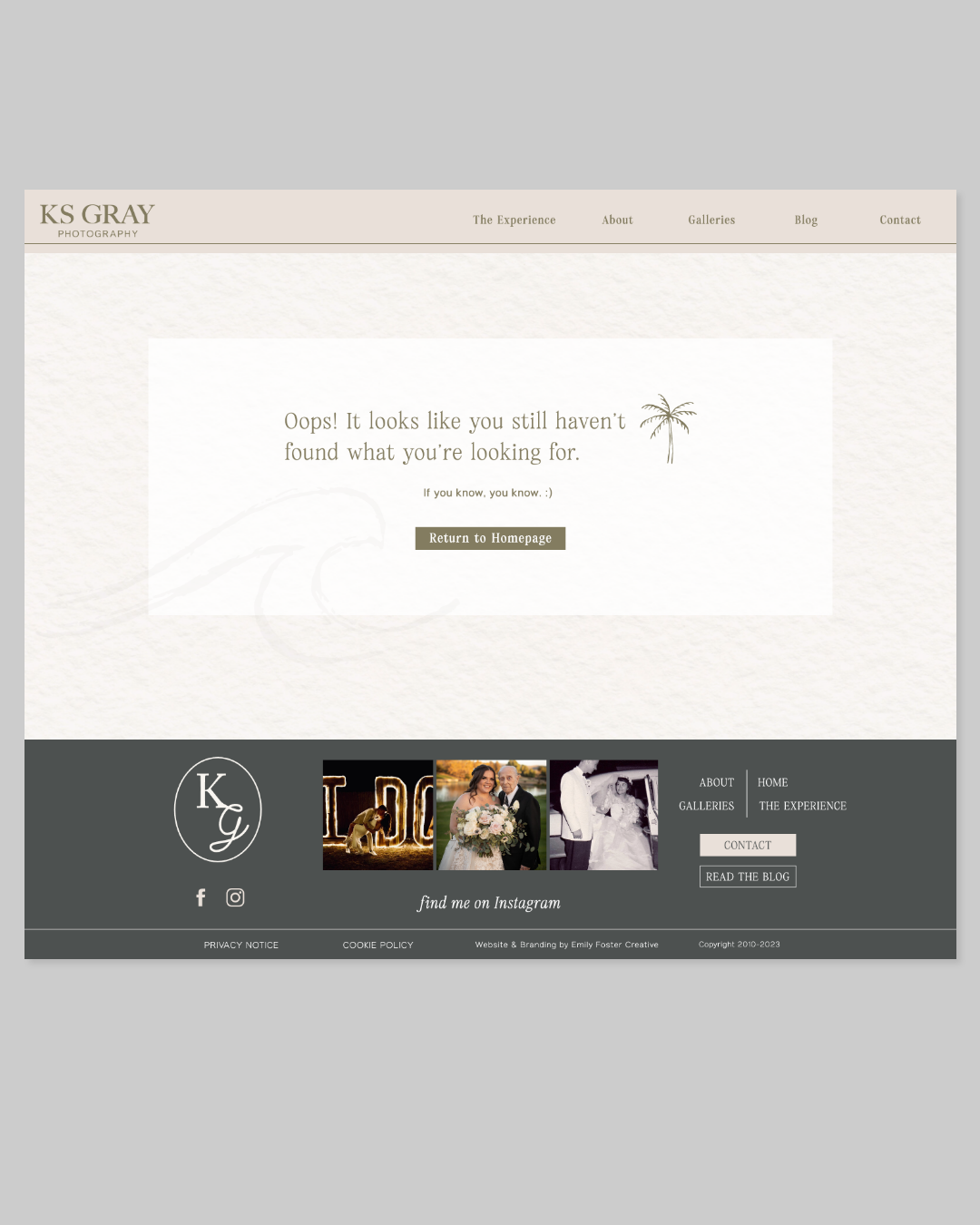 custom Showit website design for a wedding photographer in Orange County