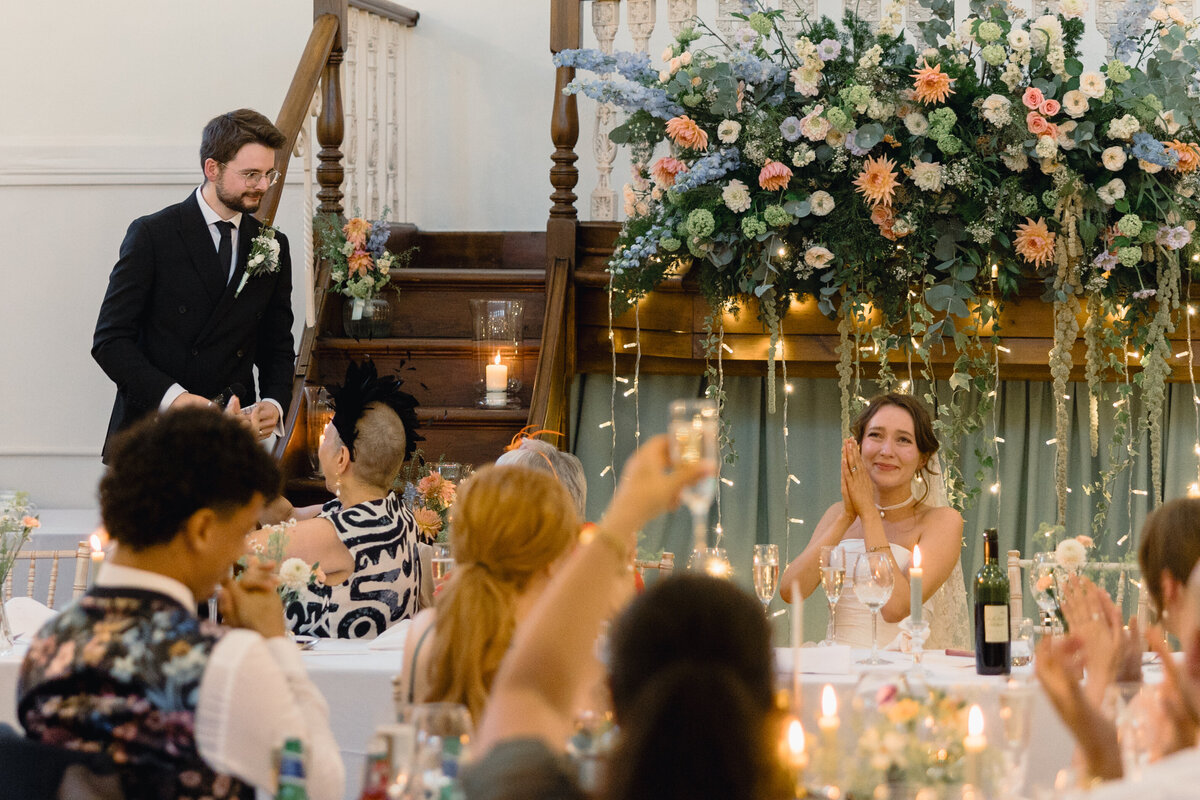 Dinner and speeches at Buckinghamshire wedding