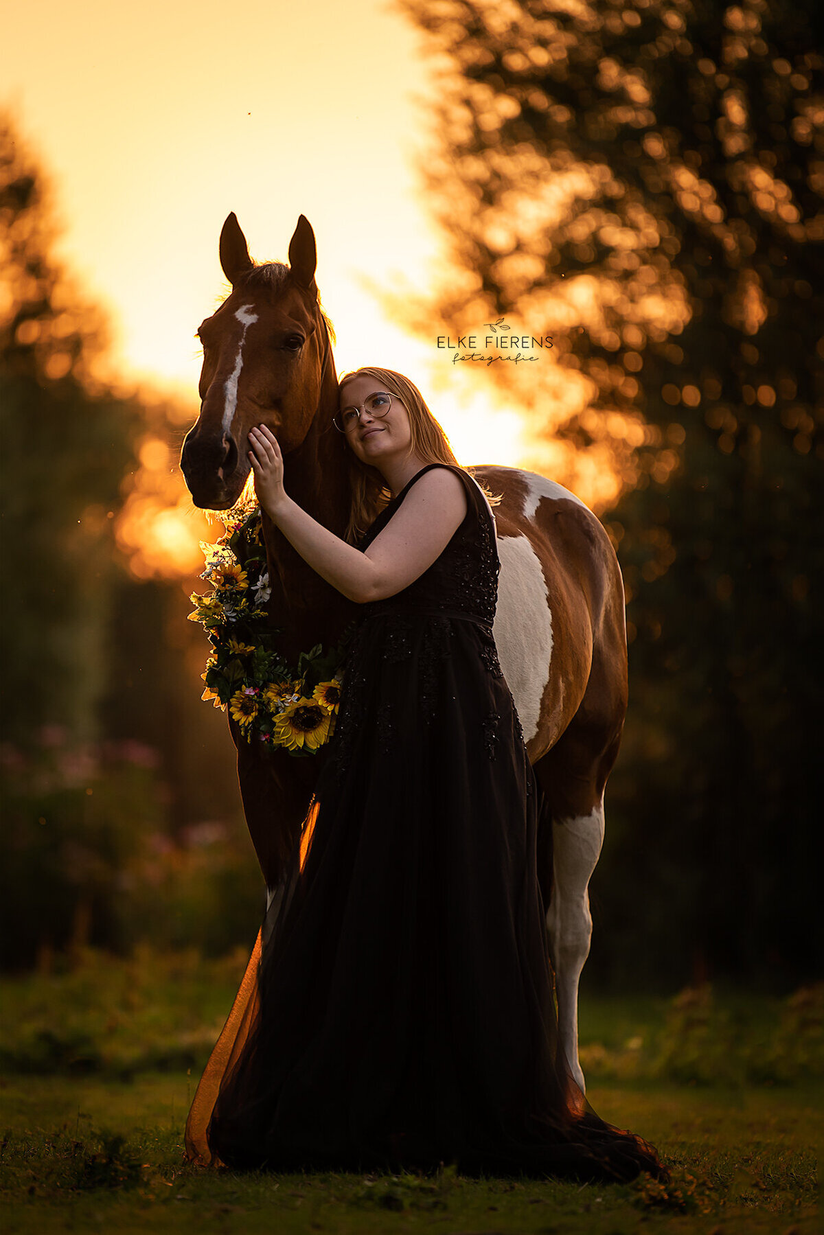 paardenfotograaf - connectiefoto's - zonnenbloen - gouden uur