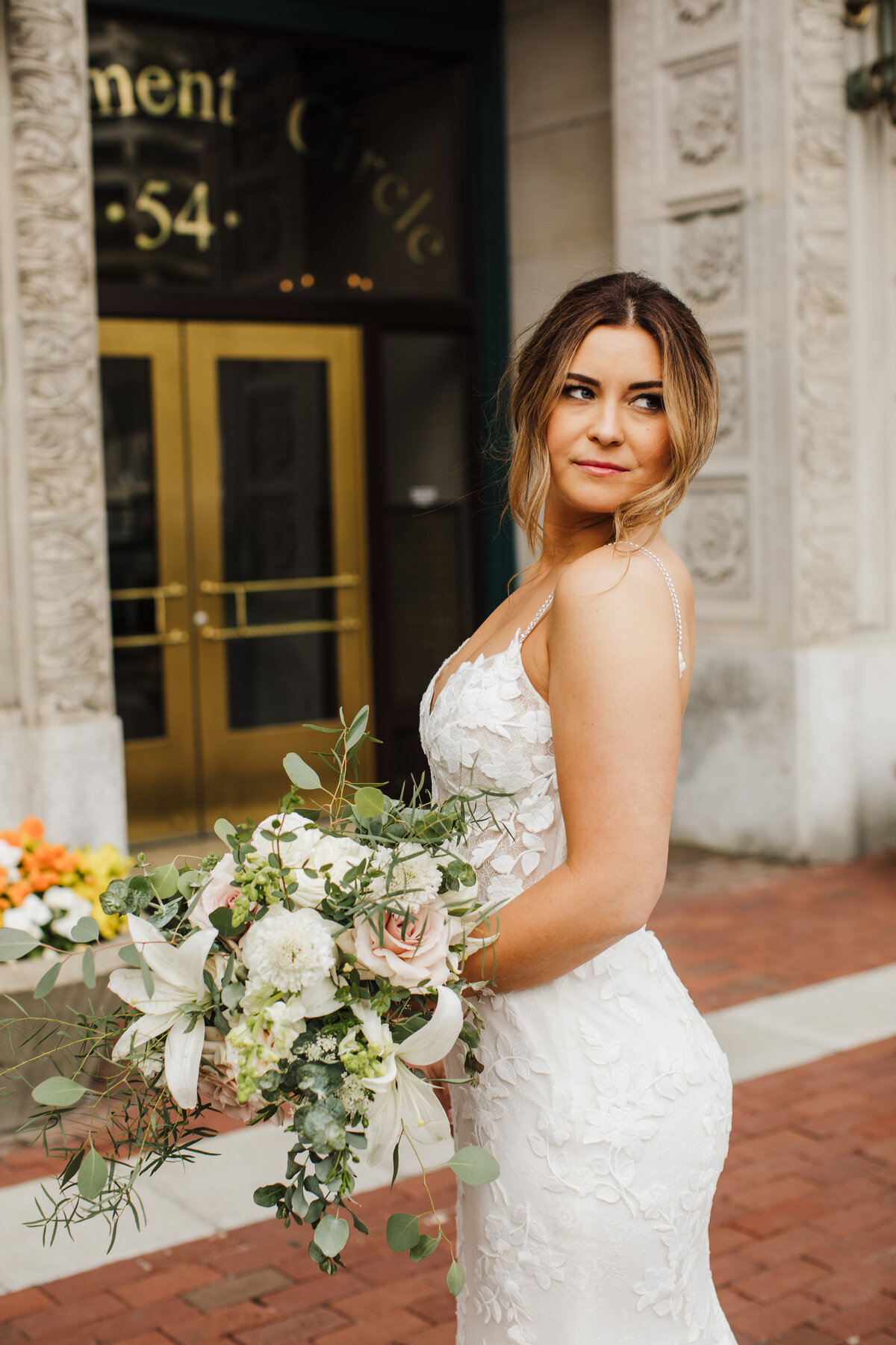 Bride with her Flowers