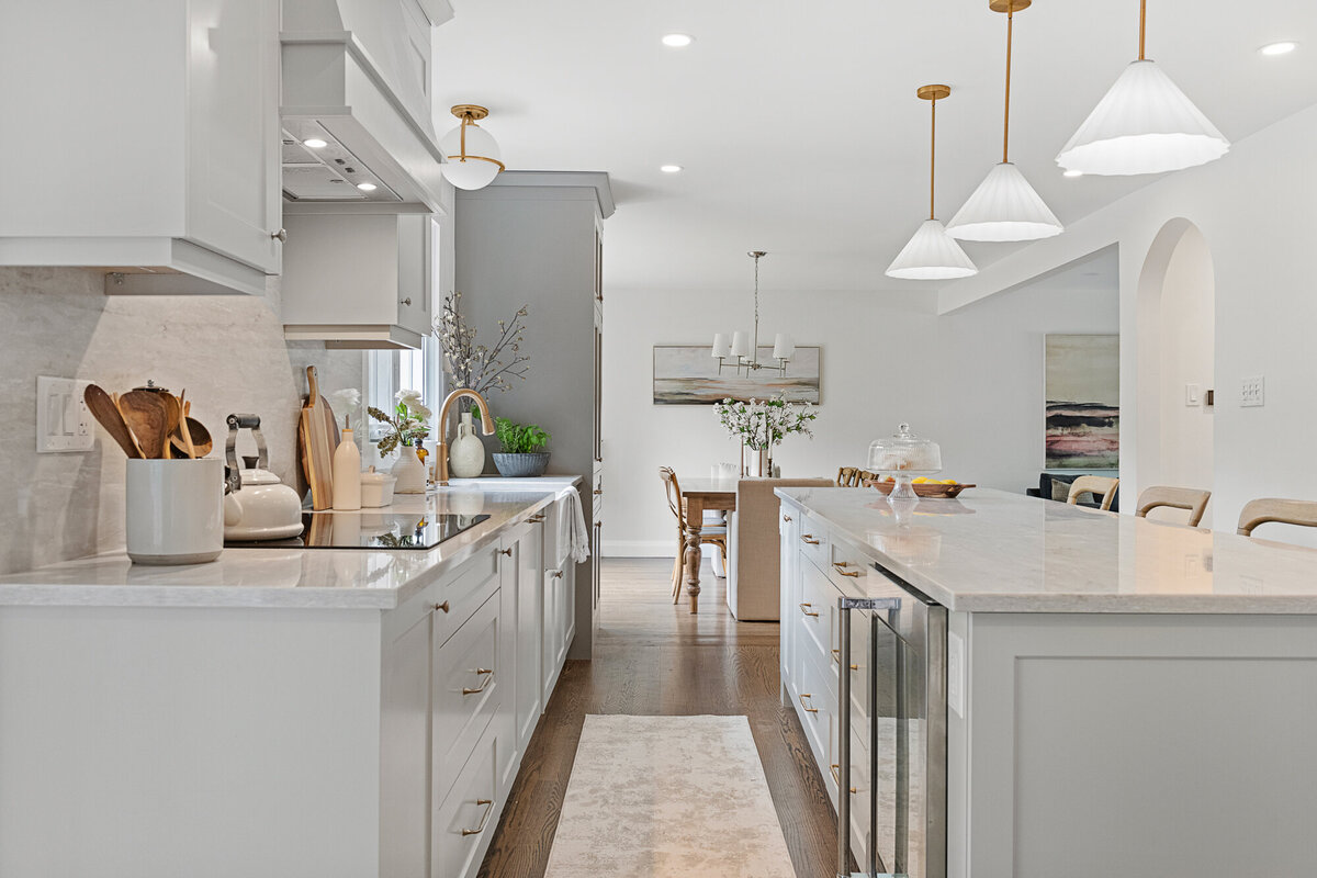 Final image of our elegant espresso kitchen interior design project.