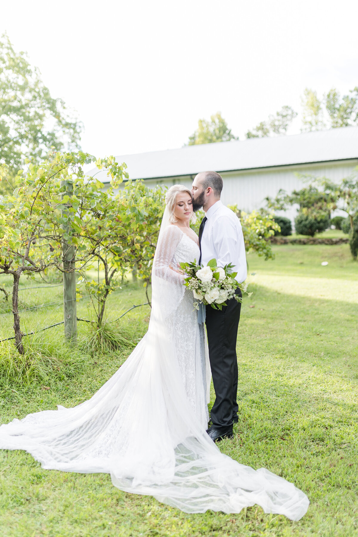 couple wedding portraits at vineyard wedding in north georgia