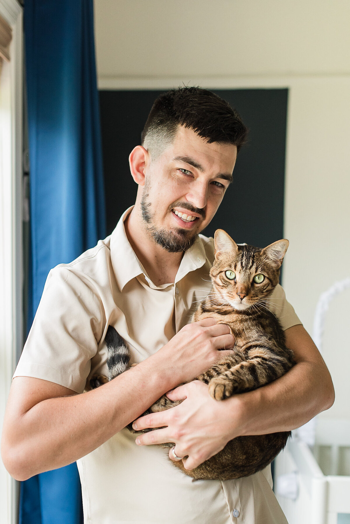 dad and family cat