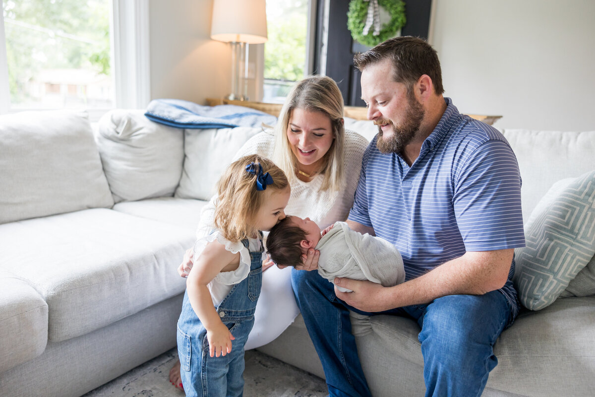 westford at home newborn photographer baby boy and big sister