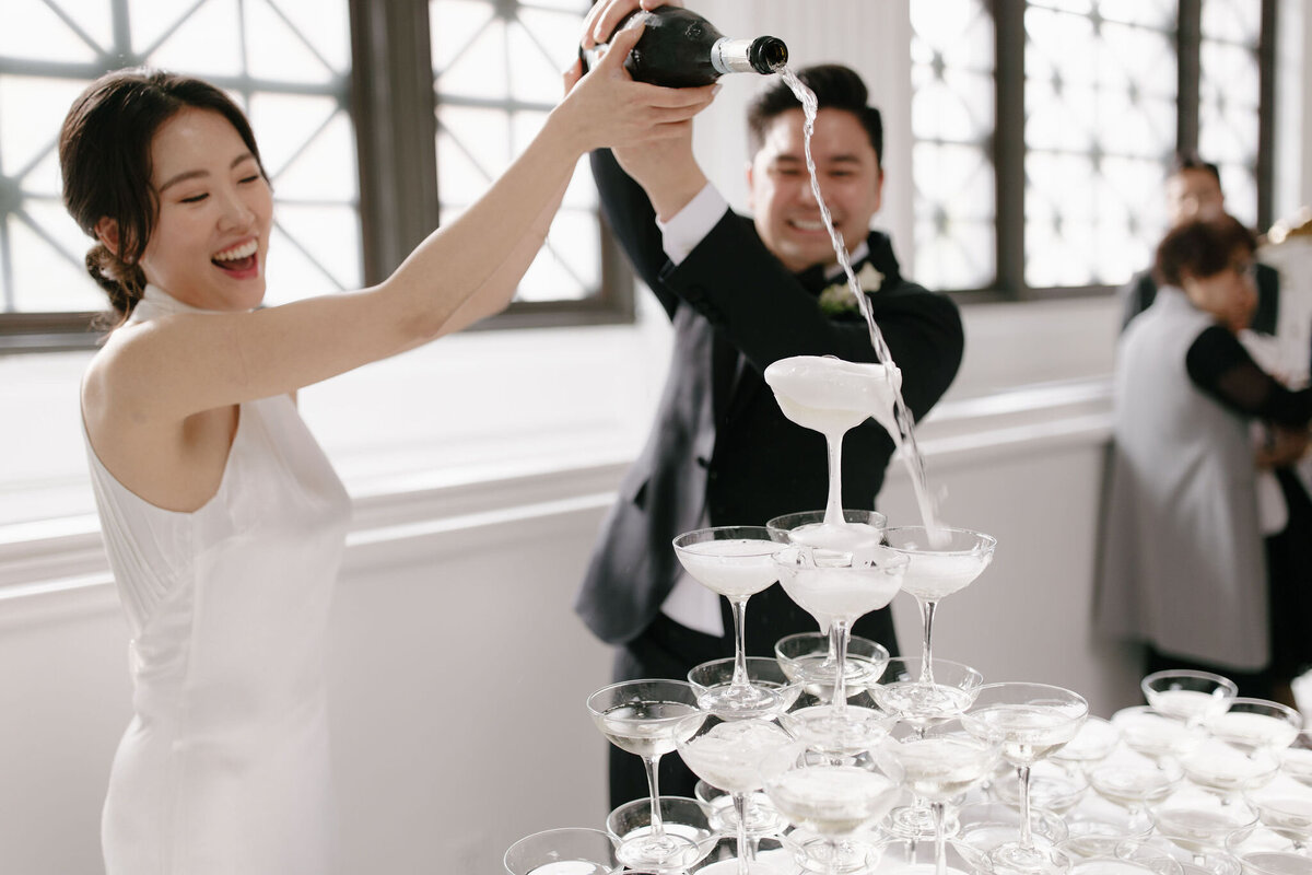 Citizens Ballroom Wedding Photography Champagne tower