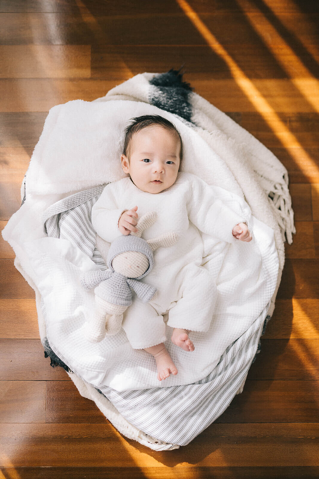 newborn-baby-holding-stuffed-animal-inside-baby-nestjpg